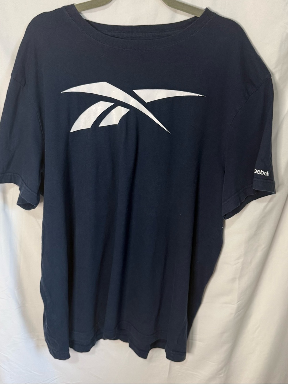 Reebok Navy Short-Sleeve Logo Tee with White Graphic